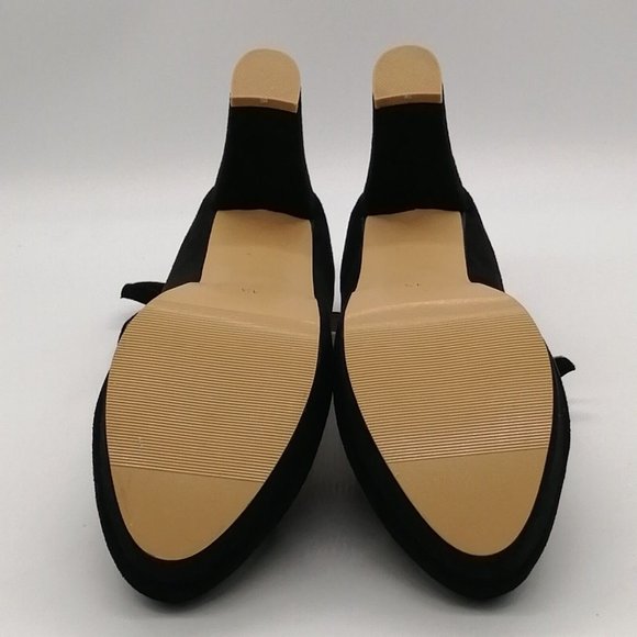 Womens Heels Black Faux Suede Mary Jane Round Toe Block Heel Bow EUR 43 NEW‎ - Picture 5 of 10